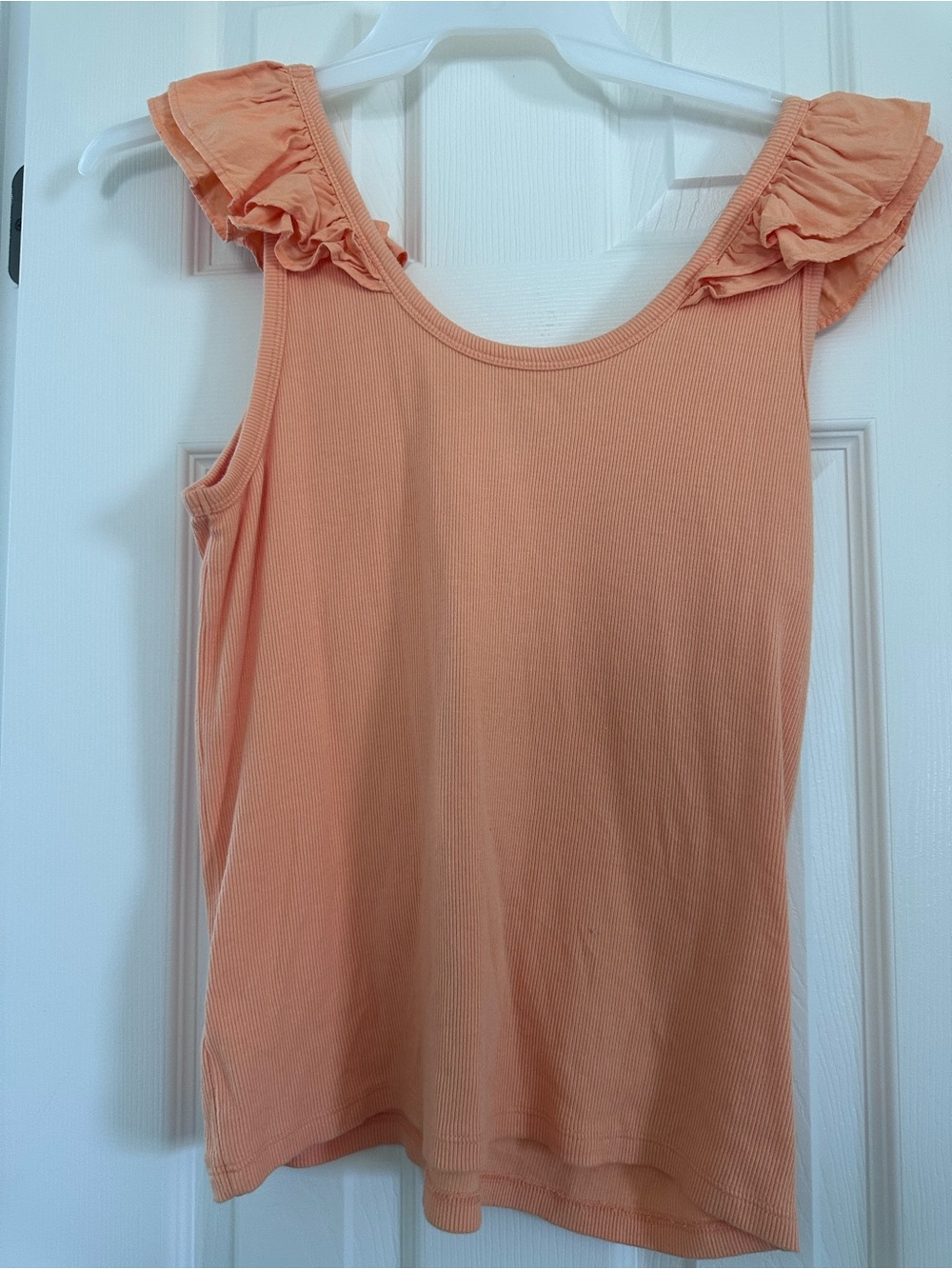 Old Navy Peach Ruffle-Sleeve Ribbed Tank - Picture 3 of 5